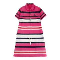 サイズ：L LECOQ GOLF ルコックゴルフ  半袖ワンピース ボーダー柄 ピンク系 [240101247903] ゴルフウェア レディース ストスト
