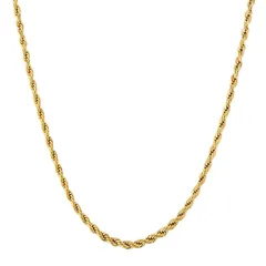 【在庫処分】チェーンネックレス ステンレス メンズ 金メッキ ネックレスチェーンのみ 幅2.5/4/6mm ハワイアンジュエリー シンプル フレンチロープチェーン 男女兼用 アクセサリー KRKC&CO 46/51/61cm