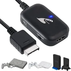 Eishin PS2 HDMI 変換 コンバーター プレステ2 プレイステーション PS1 one 出力 ケーブル Play Station(ブラック)