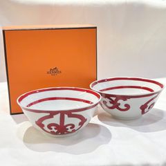 未使用品◎HERMESエルメス　ライスボウル2個セット/ペアセット/茶碗/ガダルキヴィール