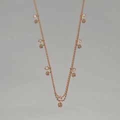 K18PG ダイヤモンド ステーションネックレス D0.30ct 40cm