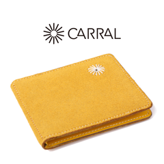 【CARRAL】マネークリップ　コンパクト　スリム　 メンズ　レディース　財布　本革　イエロー