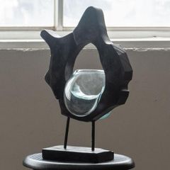 アート ウッドガラスオブジェ | 東谷 カラー:ブラック / ナチュラル | アート ウッドガラスオブジェ インテリア