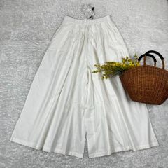新品 ワイドパンツ タックパンツ コットン アイボリー M〜L