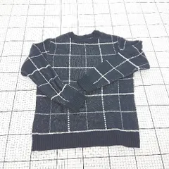 ◇ ⊇ センス オブ プレイス バイ アーバンリサーチ 格子柄 長袖 ニット セーター サイズM ネイビー系 レディース E  【1509300015220】
