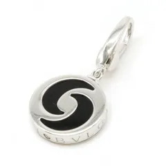 BVLGARI ブルガリ オプティカル ペンダント ヘッド ネックレス トップ チャーム K18WG ホワイトゴールド オニキス