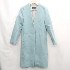 ■ ⊇ green label relaxing ウール系 長袖 チェスターコート サイズ40 ブルー系 レディース E  【1503050010450】