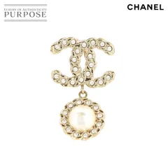 シャネル CHANEL ココマーク フェイクパール ラインストーン スイング ピアス ゴールド ホワイト B20V 片方のみ 片耳 90277028