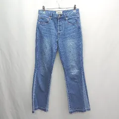 ◇ Θ JOURNAL STANDARD relume 裾ダメージ加工 ストレートデニムパンツ サイズ38 ブルー系 レディース E  【1503050046640】
