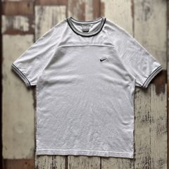 NIKE リンガーTシャツ ワンポイント　スウッシュロゴ ホワイト　y2k