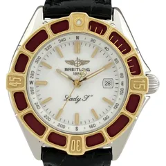 ブライトリング BREITLING レディJ デイト D52065 腕時計 SS YG レザー クォーツ ホワイト レディース 【中古】のサムネイル