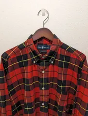 美品　90's　Ralph Lauren　ラルフローレン　シャツ　タータンチェック　オックスフォード　ボタンダウン　The Big Oxford