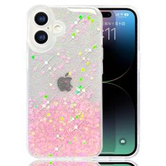 【新着商品】対応 iPhone 16 6.1 ケース スマホケース クリア キラキラ ブリンブリン かわいい tpu ソフトケース 薄型 軽量 傷防止背面 JOOBOY 滑り止め 指紋防止 ストラップホール付き アイフォン16 携帯電話 カバー (ピンク iP