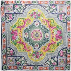 エトロ シルク 大判スカーフ ブルー×イエロー 中古 ABランク ETRO