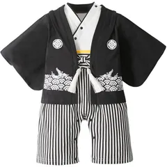 【人気商品】ロンパース 和装 袴ロンパース 着物 はかま 袴 男の子 新生児 赤ちゃん 初節句 フォーマル ベビー お宮参り 正月 100日祝い 服 お食い初め 衣装 TIME] [PEACE