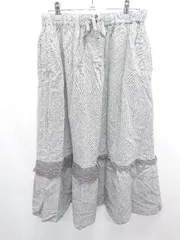 ◇ ⊂ SM2 サマンサ モスモス フリル 膝下丈 フレア スカート サイズF ライトグレー レディース E  【1505290031387】