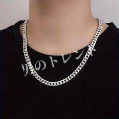 50cm コリエチェーンネックレス シルバー ステンレス レクタングル 