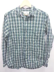 ◇ Θ B:MING by BEAMS チェック柄 長袖 シャツ グリーン ホワイト ネイビー系 レディース メンズ E  【1411130014123】