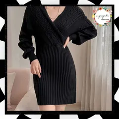 ニット ミニワンピース 韓国 ワンピース 秋冬 レディース カシュクール ケーブル編み セクシー タイトワンピ オフショルダー ミニドレス おしゃれ 着やせ きれいめ 肩見せ ニットワンピ リブ編み ショート丈 女性らしい 84MEIRJ-014