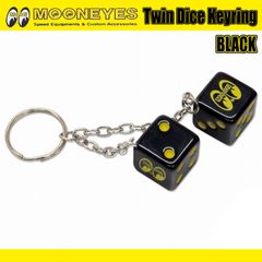 新品 🇺🇸 ★MOONEYES★ TWIN DICE KEY CHAIN【ツインダイス】ムーンアイズ キーリング キーチェーン キーホルダー【black】ダイス ガレージ 車 カッコイイ アメリカン雑貨