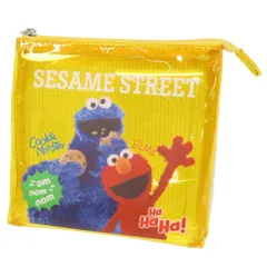 【メール便】セサミストリート コスメポーチ スクエア3ポケットポーチ YE イエロー マリモクラフト 小物入れ キャラクター グッズ 