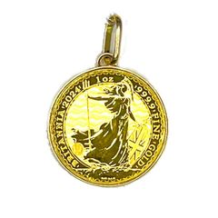 K24 純金　人気の　ブリタニア　金貨　 1oz 　1オンス　K18枠　ペンダントトップ　2024年版【チャールズ肖像】