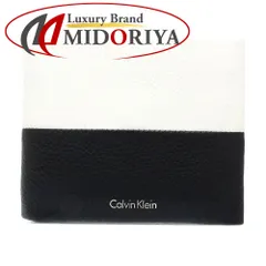 1191 カルバンクライン 二つ折り財布 コンパクトフラップウォレット レザー ホワイト ブラック/181374 ☆未使用