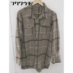 ■ fifth フィフス チェック 長袖 シャツ ブラウス カットソー ベージュ系 レディース  【中古】 【1106090001060】