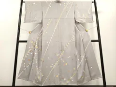 平和屋着物■訪問着　駒刺繍　敗れ色紙吉祥花文　金彩　正絹　逸品　CAAR8902id