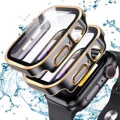 【在庫処分】ケース 耐衝撃 ケース apple アップルウォッチ watch アップルウォッチ カバー 全面保護 カバー 高透過率 ガラスフィルム Apple Apple Watch Watch Series メッキ加工 SE2/SE/6/5/4 3D直角エッ