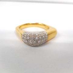 ID344324 タサキ 田崎真珠 リング・指輪 K18YG×WG D0.32ct 約10.6g #21 レディース TASAKI 中古