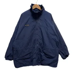 【 オーバーサイズ 】コロンビア Columbia XL〜XXL相当 マウンテンパーカー ナイロンジャケット ブルゾン ブルゾンジャケット 内側フリース ネイビー 紺 スポーツ 古着 Z025