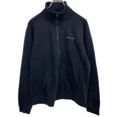 Columbia ハーフジップ ロゴスウェット トレーナー M ブラック コロンビア プルオーバー 裏起毛 アウトドア 古着卸 アメリカ仕入 a708-5313