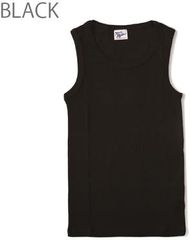 MILLER ミラー 110C パネルリブ タンクトップ ノースリーブ 綿100 パネルリブ シンプル トップス インナー ストリート系 アメカジ ファッション ( レディース　BLACK )