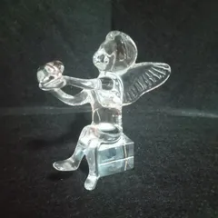 Baccarat 天使のクリスタル彫刻 バカラ フィギュリン ○ アンジェロ ハート 置物 エンジェル