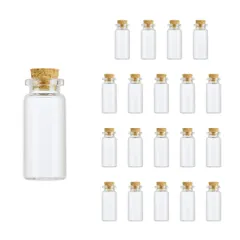 【即日発送】Charmoon 小瓶 ガラス 透明 コルク栓 密閉 ミニ ボトル 20個 セット (10ml)