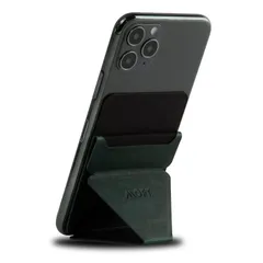 スマホホルダー スマホスタンド iPhone15/iPhone14/iPhone13/iPhone12/iPhone11/iPhoneSE シリーズ/Android スマホ X 全機種対応 スキミング防止 カードケース MOFT (ブラック) (ダークグリーン