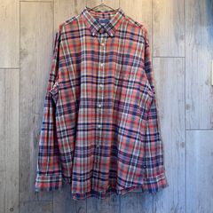 NAUTICA 長袖シャツ チェック柄 レッド ポケット付き ビッグサイズ【メンズXL】