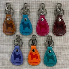 柴犬 シバ しば 茶柴 黒柴 白柴◆PUレザー キーホルダー 全7色◆I♡犬種シリーズ◆ 1個価格