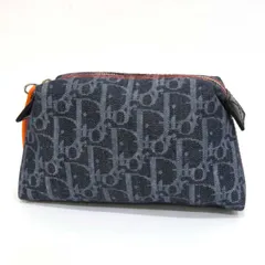    中古 美品 ディオール トロッター柄 ポーチ Aランク 化粧ポーチ デニム Dior レディース 【送料無料】【名谷店】