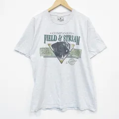 L/古着 FIELD＆STREAM 半袖 ビンテージ Tシャツ メンズ コットン クルーネック 薄グレー 霜降り spe 25sep19 中古