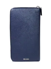 プラダ 長財布 ラウンドファスナー レーシングカー サフィアーノ 型押し レザー ネイビー オーガナイザー 濃紺 ジッピー PRADA