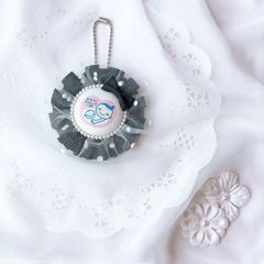 ハンドメイド　両面マタニティマーク　チュールロゼット　ホワイトxブラック　完成品