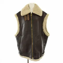 アンスクリア INSCRIRE シンセティックB-3ベスト Synthetic B-3 Vest アウター 前開き フェイクレザー 36 茶 ブラウン I22AW-BZ50 /YT