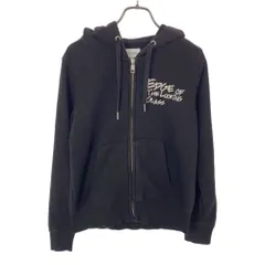 ジーユー KIM JONES バック刺繍 長袖 スウェット ジップパーカー M ブラック GU レディース 古着 【240430】