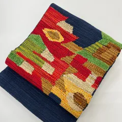 名古屋帯 真綿紬 上品な織り出し 八寸 正絹 着物 MA-569