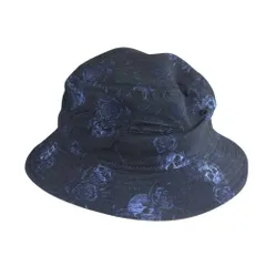 Yohji Yamamoto ヨウジヤマモト 帽子 21SS HD-H55-979 pour homme × NEW ERA BUCKET01 YY SR PRINT ニューエラ ハット スカル ローズ シグネチャーロゴ ハット ブラック系 M/L【中古】のサムネイル
