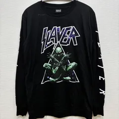古着 ユーズド スレイヤー SLAYER 長袖 ロンT ロンティー バンドTシャツ ミュージックTシャツ メンズ Lサイズ バンティー ブラック 黒T プリント