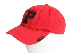 【お得なクーポン配布中!】 90s ポロスポーツ ラルフローレン コットン ベースボール キャップ メンズ レディース フリーサイズ  帽子 オールド ワンポイント Pロゴ 赤
