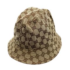【鑑定済み】正規品 グッチ GUCCI バケット ハット 681256 3HAGJ 2564 ベージュ GG ブラウン バケハ 帽子